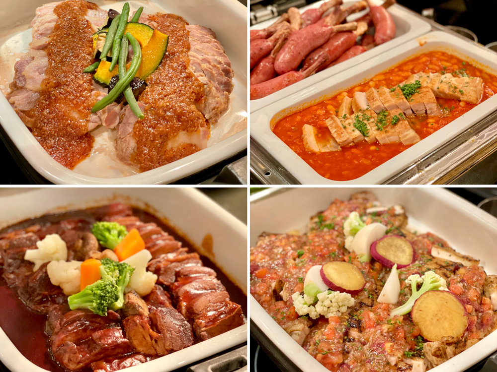 カスケイドカフェのストロベリースイーツ＆フレンチディナーブッフェ｜肉料理
